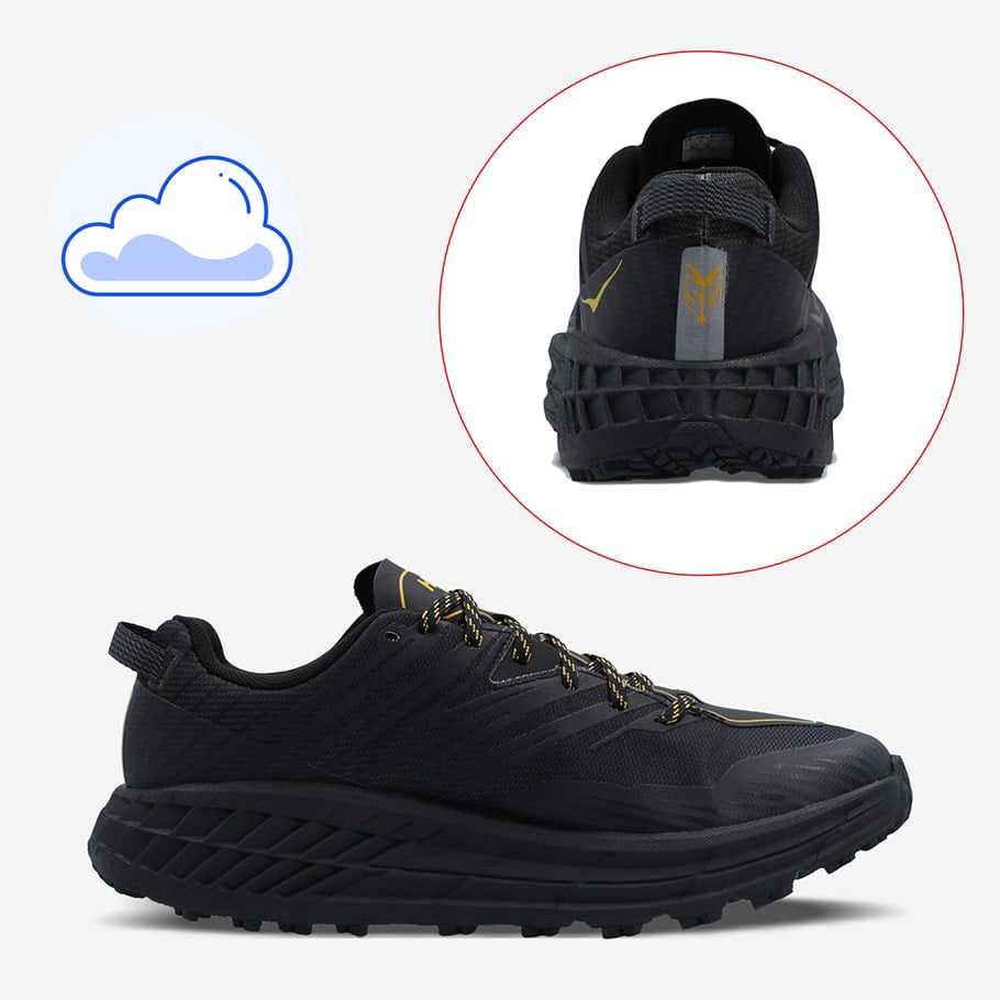 Кроссовки мужские HOKA ONE ONE Speedgoat 4 GTX черный/черный цвет — купить  за 15599 руб. со скидкой 20 % в интернет-магазине Спортмастер