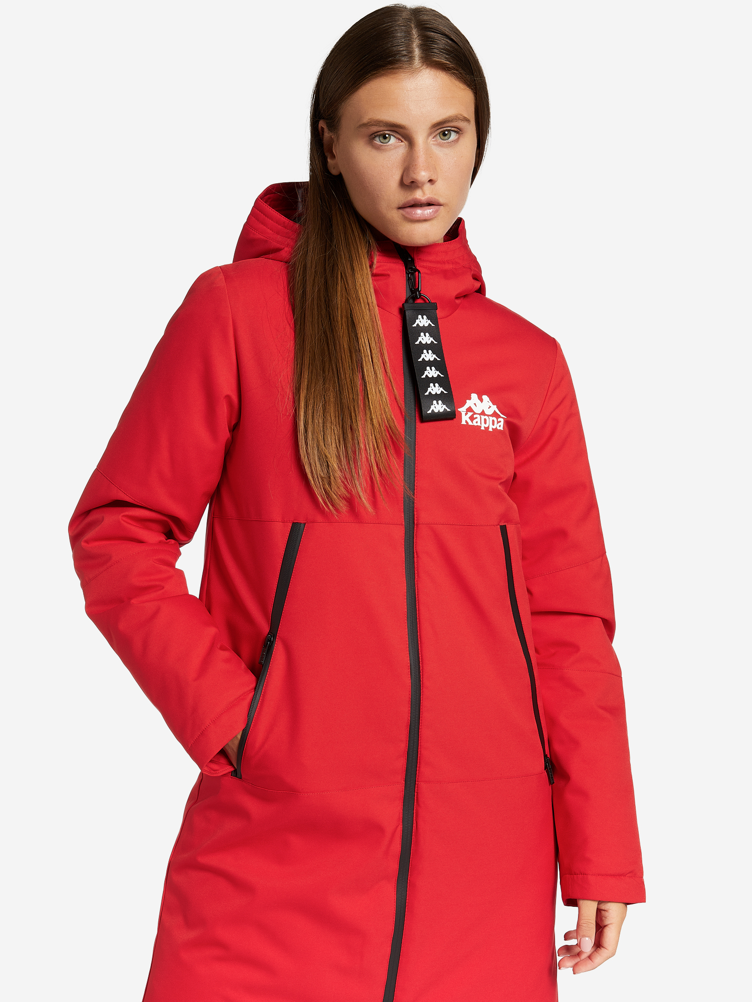 фото Куртка утепленная женская kappa, красный, размер 42