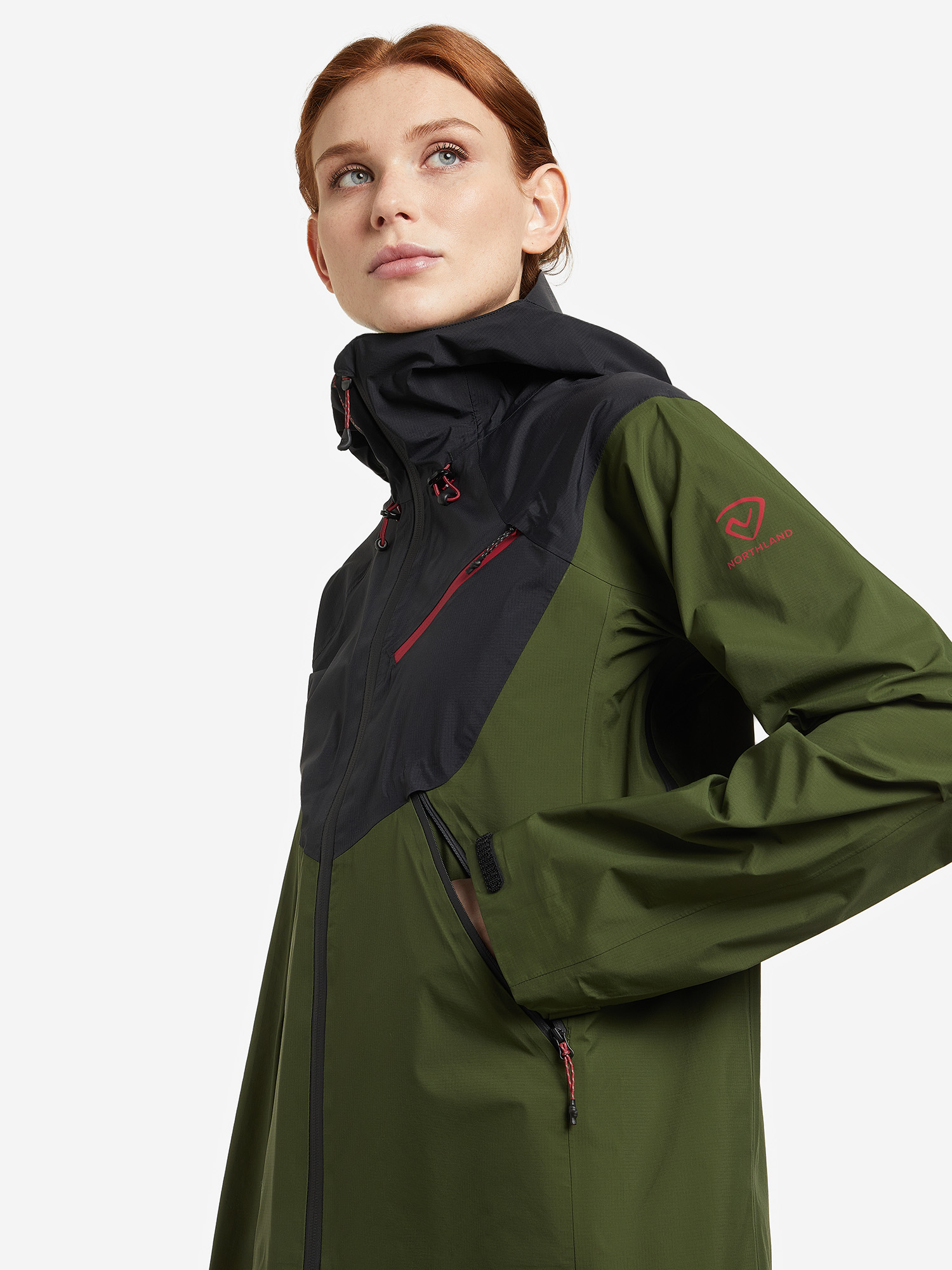 фото Куртка мембранная женская northland, зеленый, размер 48