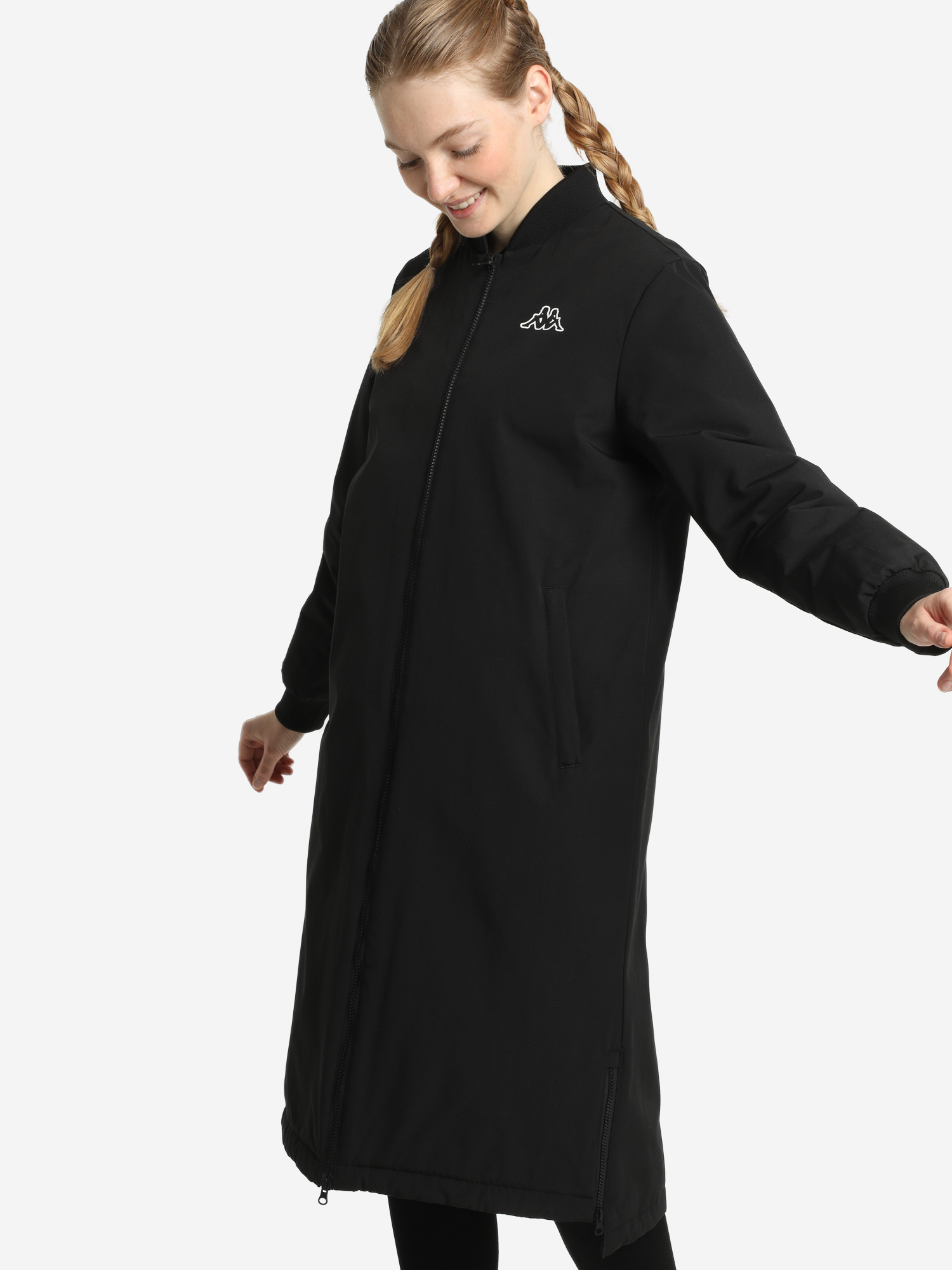 фото Куртка утепленная женская kappa, черный, размер 44