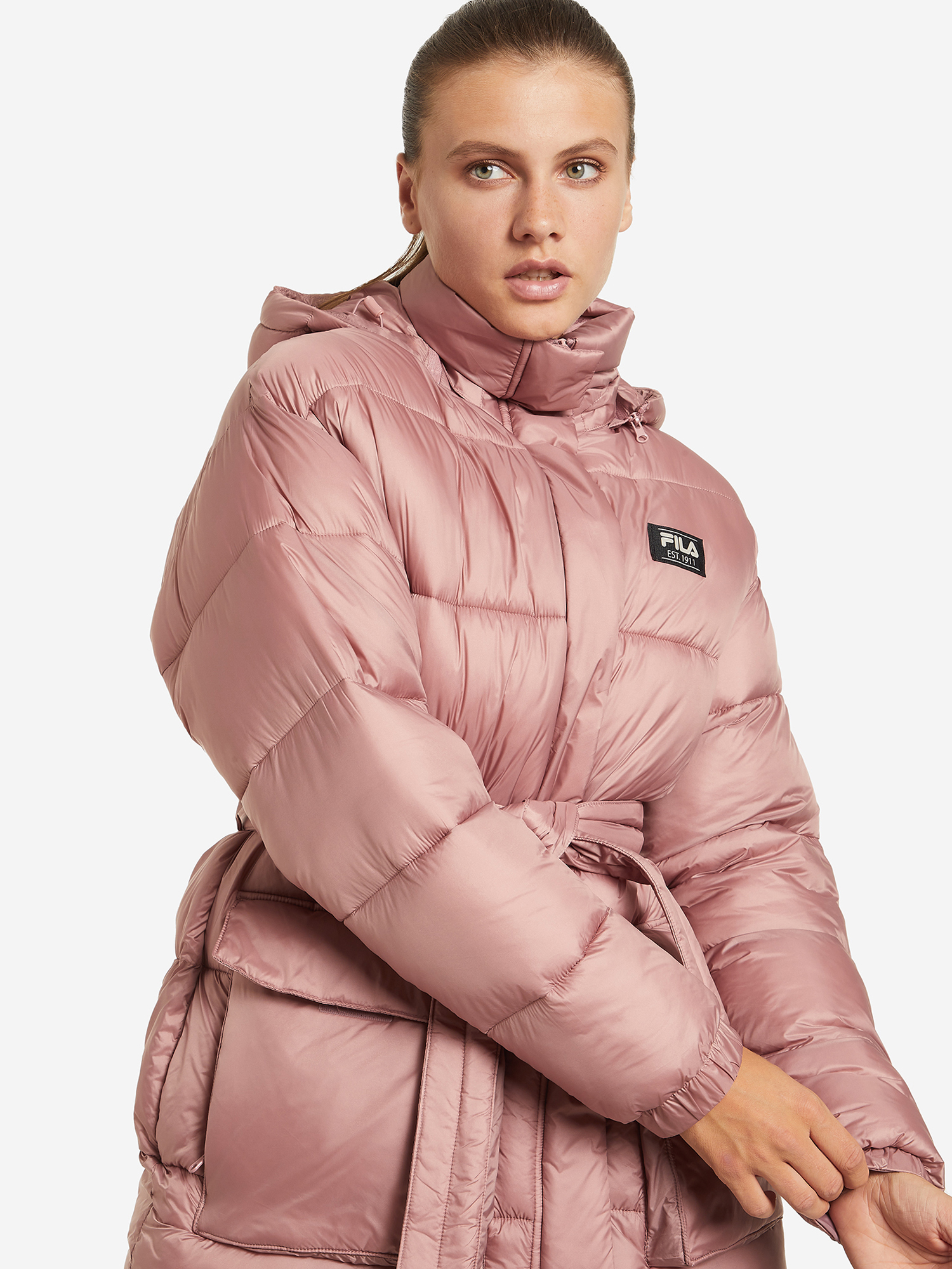 фото Куртка утепленная женская fila, розовый, размер 50-52